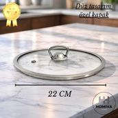 Homiva Home Cam Tencere kapağı Düz-22 cm