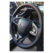 Honda Civic Dikmeli Deri Direksiyon Kilifi Siyah Deri Kirmizi Ipli (10Cm)
