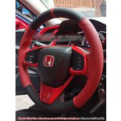 Honda Civic Fc5 Araca Özel Direksiyon Kılıfı (Alcantra Kırmızı Deri)