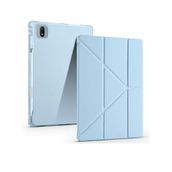 Honor Magic Pad 2 Uyumlu Kalem Bölmeli Uyku Modlu Standlı Trifolding Tablet Kılıfı - Mavi