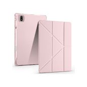 Honor Magic Pad 2 Uyumlu Kalem Bölmeli Uyku Modlu Standlı Trifolding Tablet Kılıfı - Rose Gold
