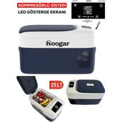 Hoogar German 25 LT Oto Buzdolabı 12-24V LED Ekran ile -20 Dereceye Hızlı Soğutma