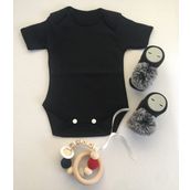 Hoşgeldin Bebek, Unisex,Yenidoğan Bebek, Siyah Badi Hediye Seti