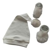 Hoşgeldin Bebek, Yenidoğan Unisex Bebek, Beyaz Şapka Ponpon Çorap Hediye Seti