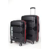 Hotowa Gold PP 8011 Siyah Kırmızı TSA Kilitli İkili Set Valiz