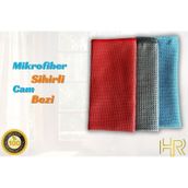 Hrpak 3'lü 40x40 cm Mikrofiber Cam Araba Mutfak Temizlik Bezi
