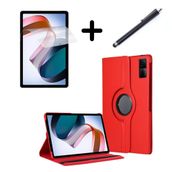 Huawei MatePad 11.5 / Air 11.5 inç Papermate 2023 ile uyumlu Kılıf Dönen Tablet Kilifi Ekran Koruyucu+Kalem Kırmızı