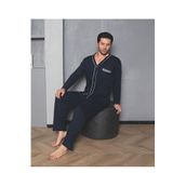 Huq Moda Pijama Takımı, M, poplin, Lacivert, erkek