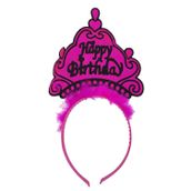 Huramarketing Happy Birthday Yazılı Neon Fuşya Renk Doğum Günü Tacı