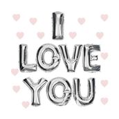 Huramarketing I Love You Gümüş Renk 35 cm Folyo Balon