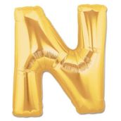 Huramarketing N Harf Altın Renk 40 inç Folyo Balon