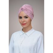 Hürrem Bone 1870_06 Pudra Sandy Kumaş Boncuklu Pratik Dolama Tesettür Bone