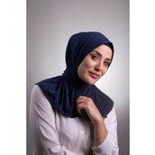 Hürrem Bone 2101-02 Lacivert Sandy Arkadan Çıtçıtlı Geçmeli Eşarp