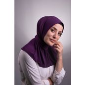 Hürrem Bone 2101-07 Mürdüm Sandy Arkadan Çıtçıtlı Geçmeli Eşarp