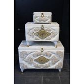 Huzur Çeyiz Huzur Model 3'lü Çeyiz Sandığı - Krem