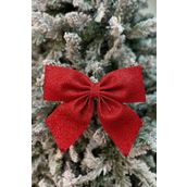 Huzur Party Store Büyük Kırmızı Eva Fiyonk Kurdele 25x25 Cm Parlak Simli Yılbaşı Temalı Çam Ağacı Süsü Ağaç Dekoru
