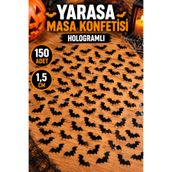 Huzur Party Store Halloween Yarasa Serpiştirmelik Masa Konfeti Cadılar Bayramı Partisi 1.5 cm 150 Adet Parlak Plastik