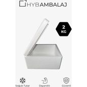 Hyb Ambalaj D-4 2kg Soğuk Zincir Strafor Köpük Kutu (28,8X23X16,5) - Isı Yalıtımlı, Kapaklı, Termal Gıda Taşıma
