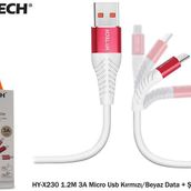 Hytech HY-X230 Kırmızı Beyaz USB Kablo