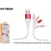 Hytech HY-X330 1.2 m 3A Lightning Kırmızı-Beyaz Data Kablosu