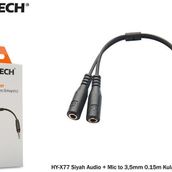 Hytech HY-X77 Siyah Audio Mic to 3,5 mm 0.15m Kablo