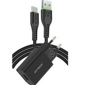 Hytech HY-XE26T Type-C Kablolu 2100MA Ev Şarj 11W + 2,4A Siyah Şarj Adaptör Seti