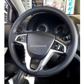 Hyundai Accent Blue Uyumlu Dikmeli Direksiyon Kilifi Siyah Duz Deri Kokusuz ( 38Cm×10Cm)