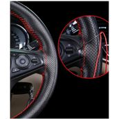 Hyundai Accent Uyumlu 2001-2005 Dikme Direksiyon Kilifi Noktali Kirmizi Ipli ( 38Cm×10Cm)