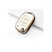 Hyundai Bayon I10 I20 Ix35 Elantra Tucson Anahtar Kılıfı Beyaz/Gold 2.Resime Bakınız
