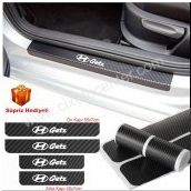 Hyundai Getz 4 Adet Karbon Kapı Eşiği Sticker