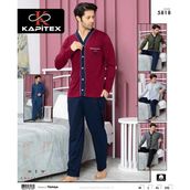 İç Giysim Kapitex 5818 Erkek Uzun Kol Patlı Pijama Takımı