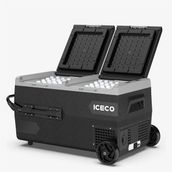 Iceco K95D 12/24 V 95 lt Akülü Kablolu Çift Bölmeli Kompresörlü Tekerlekli Outdoor Dondurucu Oto Buzdolabı