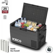 Iceco MCD25B 12/24VOLT 25 Litre Kompresörlü Oto Buzdolabı/dondurucu + Buz Kaseti - 25 lt - Siyah