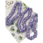 ICON SILK İpek Saç Tokası (İnce, 1 cm, 3 Adet Set) (Lavanta)
