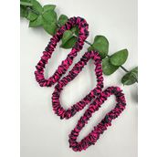 ICON SILK İpek Saç Tokası (İnce, 1 cm, 3 Adet Set) (Purple Leopard)