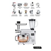 Icotech SM50 Beyaz LED Ekranlı Hamur Mayalama Kıyma Çekme Blender 2000 W 6.5 lt Stand Mikser Mutfak Şefi Hamur Yoğurma Makinesi