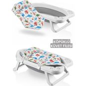 İdeal Baby Ideal Baby Köpüklü Bebek Küvet Filesi Kaydırmaz File Yenidoğan Uyumlu Eğitici Desenli 0-12 Ay Eğitici Desenli Beyaz