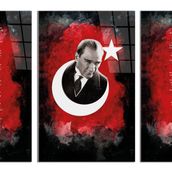 İdeal Glass Art 4 - 3 Parça Atatürk - İstiklal Marşı - Gençliğe Hitabe