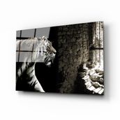 İdeal Glass Art Kaplan Kafeste Cam Tablo