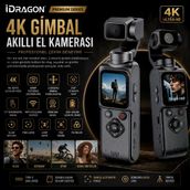 idragon AT-M105 4K Gimbal Kamera | Wi-Fi Bağlantılı Akıllı Takip Özellikli Vlog & Aksiyon Kamerası