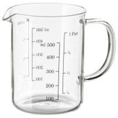 IKEA 0.5 lt Isıya Dayanıklı Cam Ölçü Kabı Ölçek
