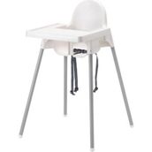 IKEA 290.672.93 Emniyet Kemerli Çalışma Masalı Beyaz Mama Sandalyesi