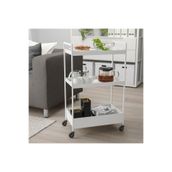 IKEA 3 Katlı Servis Arabası, Beyaz, 50.5x30x83 cm, Çelik, Tekerlekli Düzenleyici Raf Ünitesi