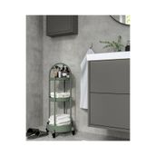 IKEA 3 Katlı Tekerlekli Servis Arabası 36x36x86 cm Kulplu Servis Plastik Banyo Rafı