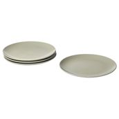 IKEA 4 Adet Tabak Seti Mat Açık Yeşil Renk 26 Cm, 4 Adet, Stoneware Yuvarlak Tabak Seti