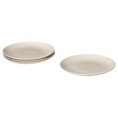 IKEA 4 Adet Tabak Seti Parlak Bej Renk 26 cm, 4 Adet, Stoneware Yuvarlak Tabak Seti