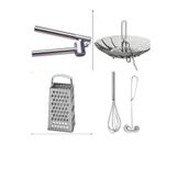 IKEA 4'lü Set Buharda Pişirici, Sarımsak Ezici, Rende ve Çırpıcı, Çelik
