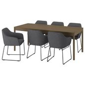 IKEA 79596931 Siyah Koyu Gri Yemek Masası Takımı