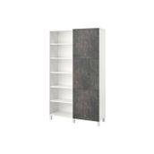 IKEA BESTA 120x42x202 cm Beyaz Taş Görünüm Kapaklı Kitaplık