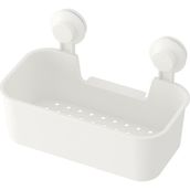 IKEA Beyaz Duş Sepeti Kare Banyo Raf Vantuzlu 28x17x17 cm Banyo Rafı